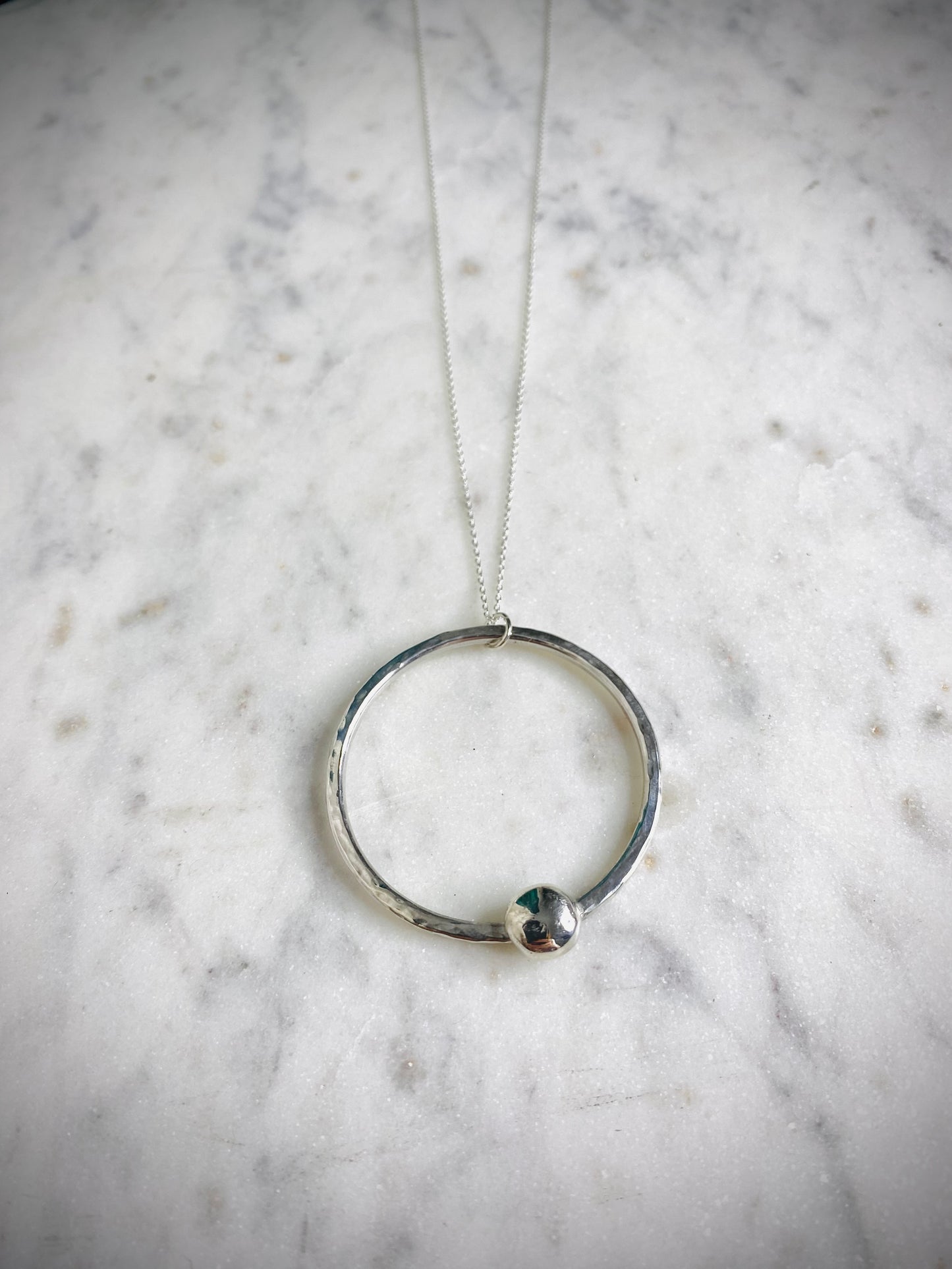 Diana Full Moon Silver Necklace