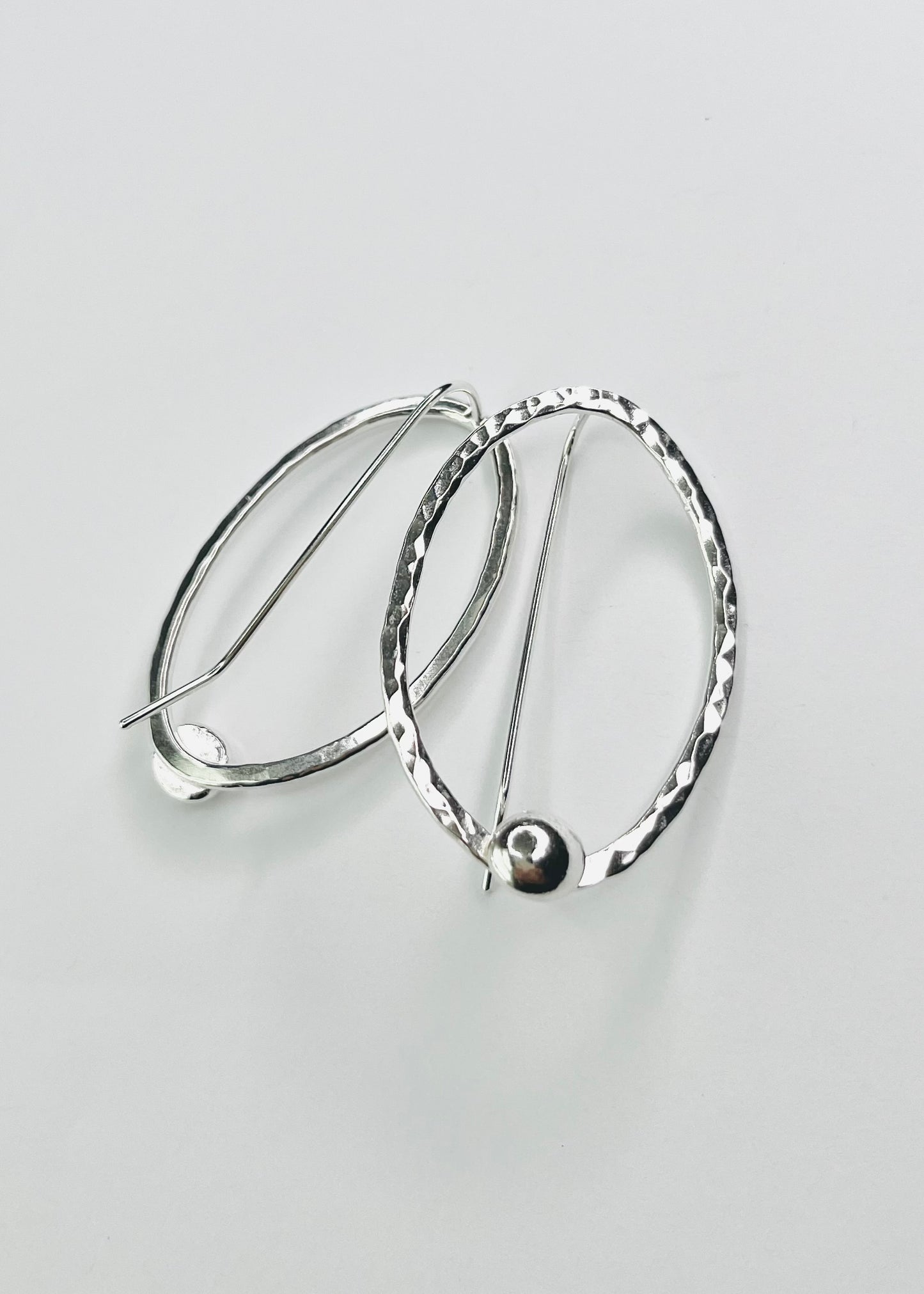 Cyra Full Moon Silver Earrings