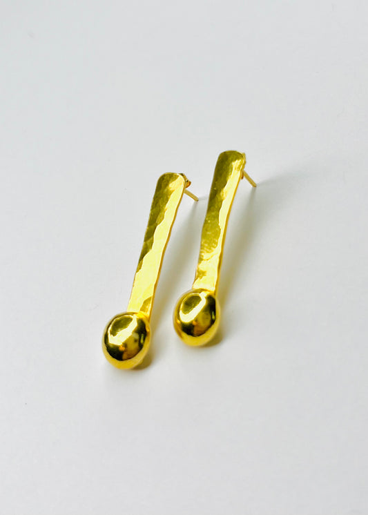 Vermeil - Drop Full Moon Earrings