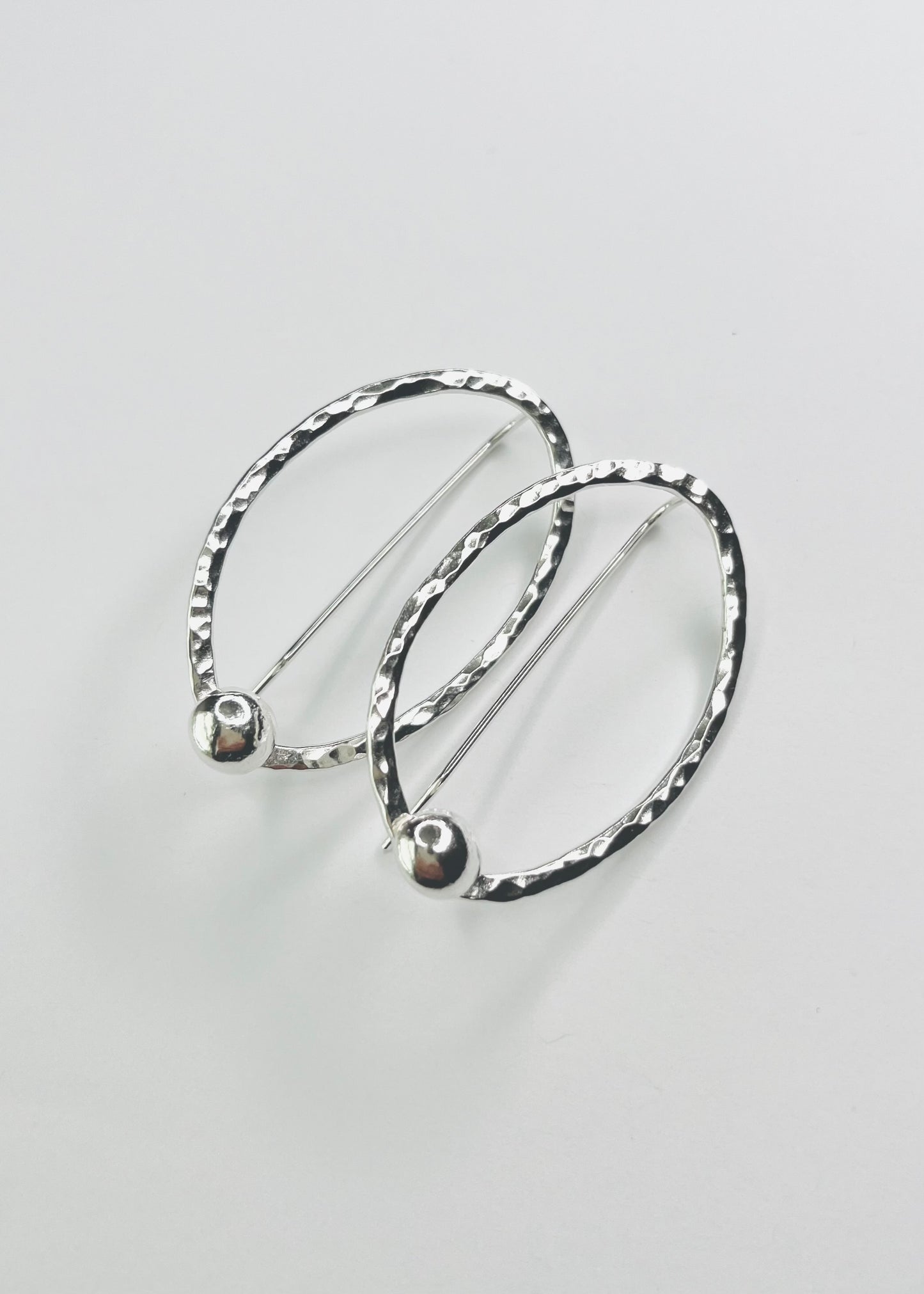 Cyra Full Moon Silver Earrings