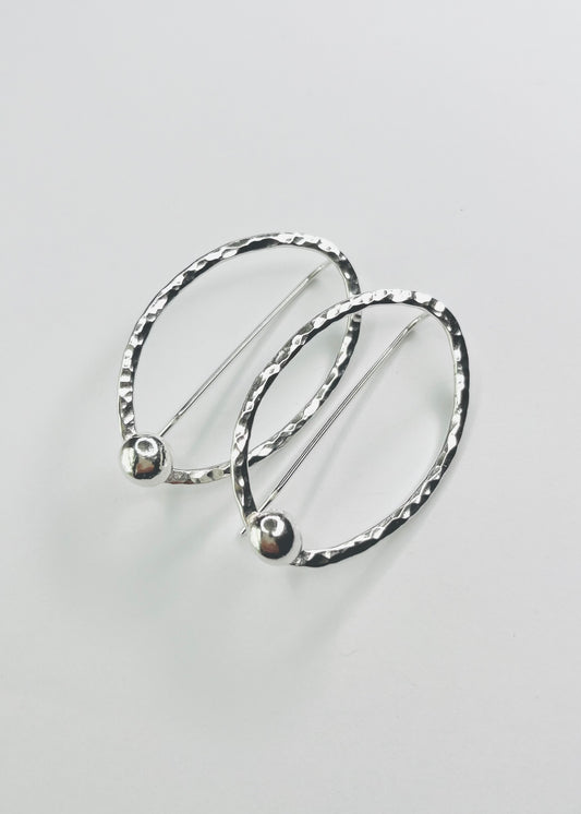 Cyra Full Moon Silver Earrings