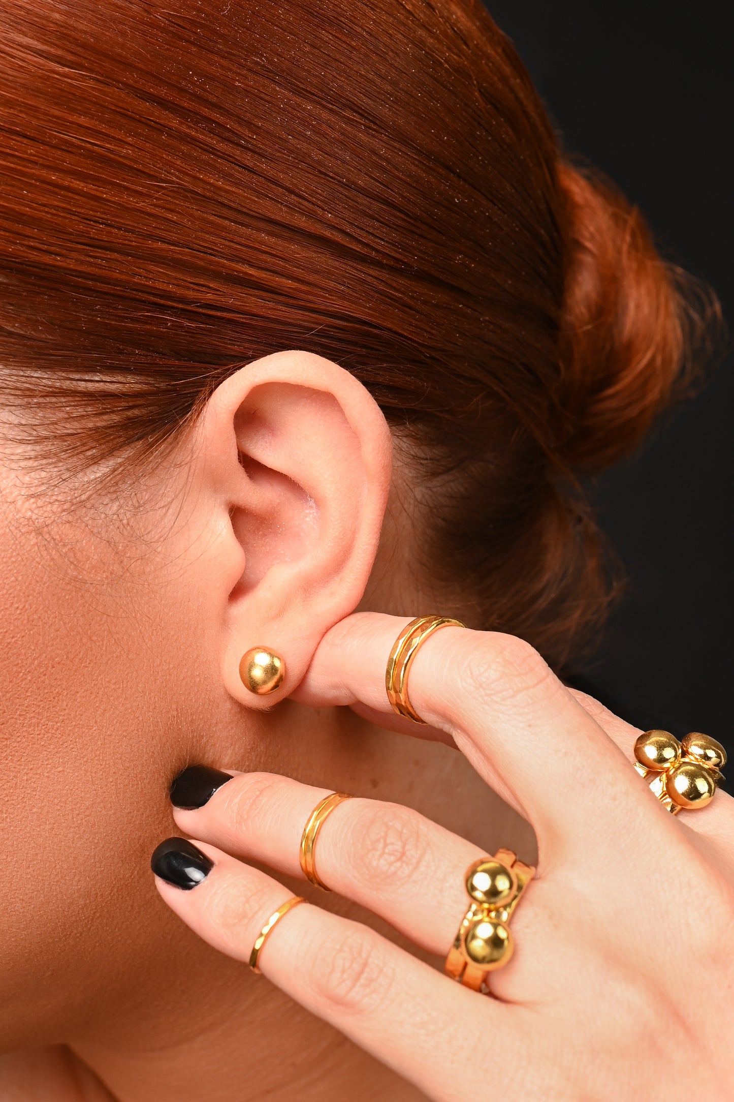 Vermeil Leila Studs - Full Moon Earrings