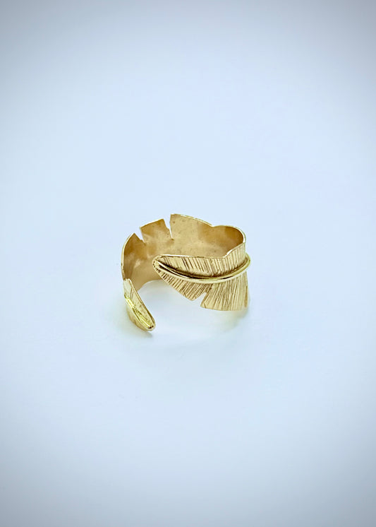 Mini Hoja Ring Vermeil