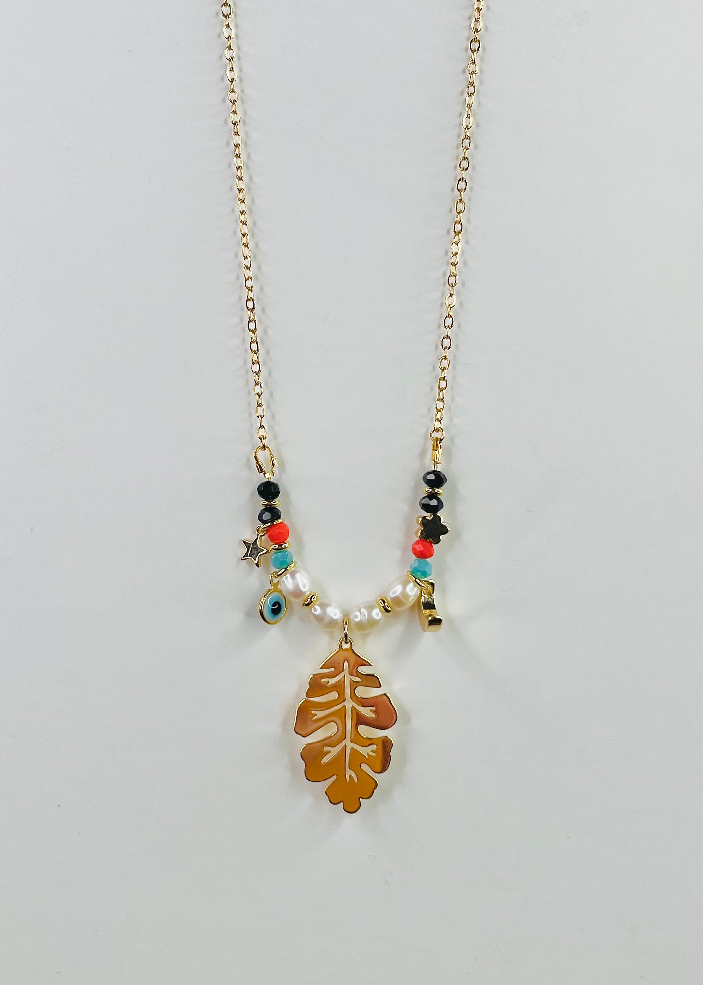 Leaf and Pearl Necklace