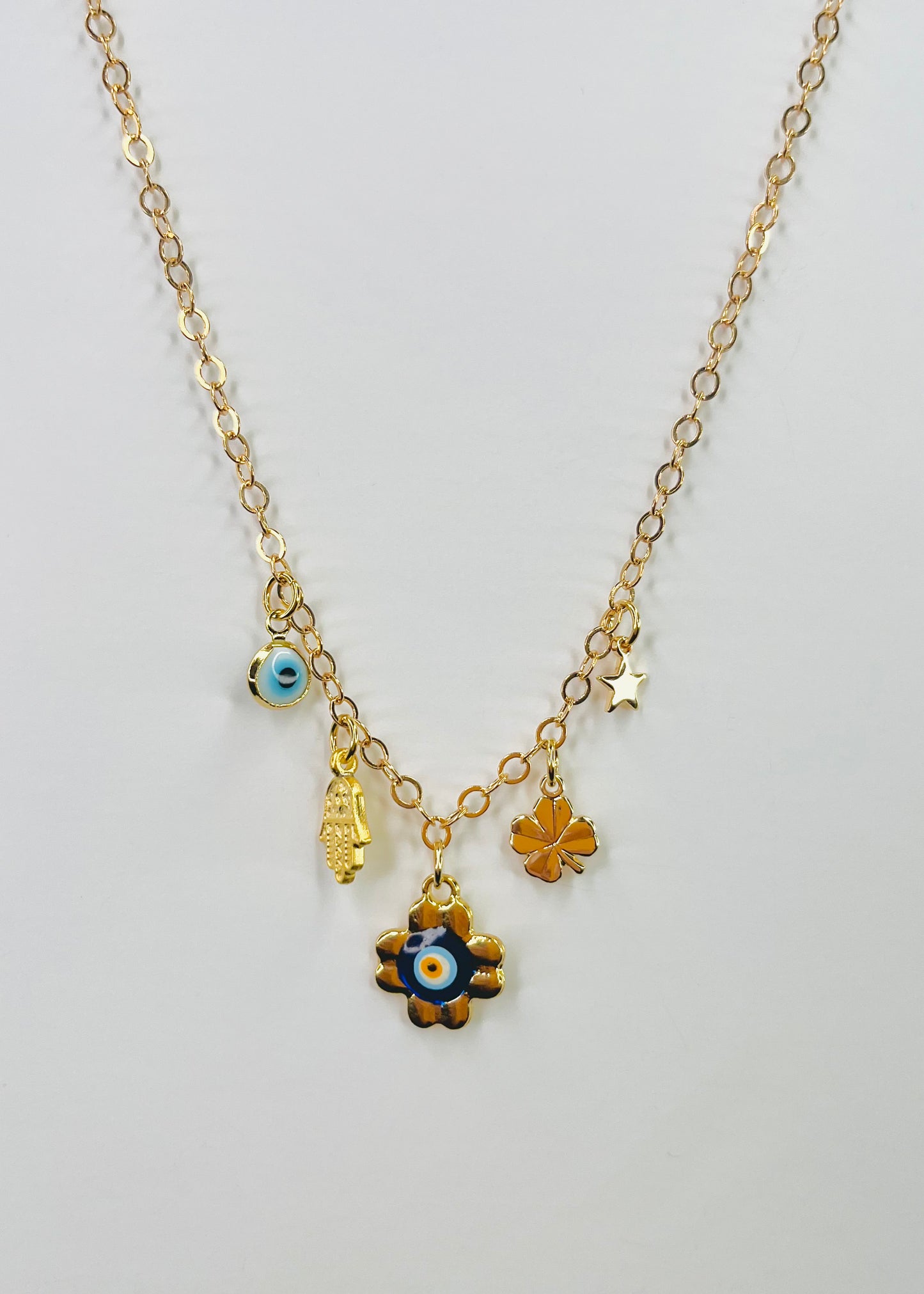 Hamsa and Evil Eye Protection Necklace