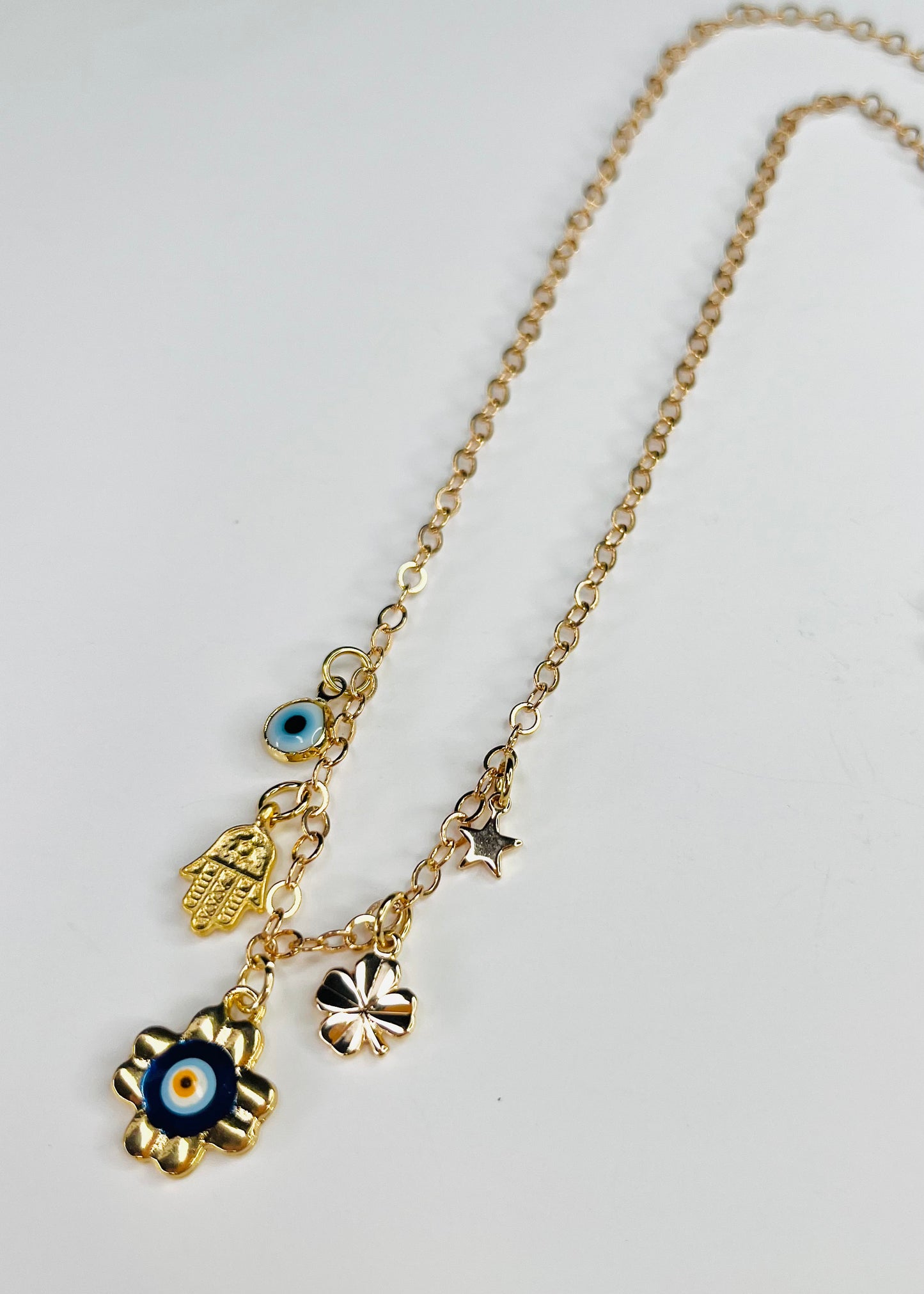 Hamsa and Evil Eye Protection Necklace