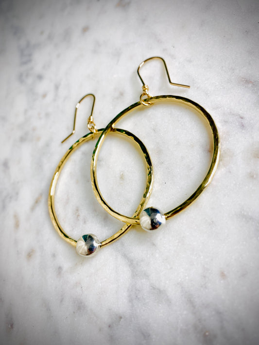 Diana Full Moon Brass Earrings