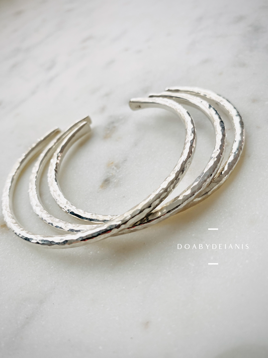 Alex Hammered Silver Bracelet Cuff