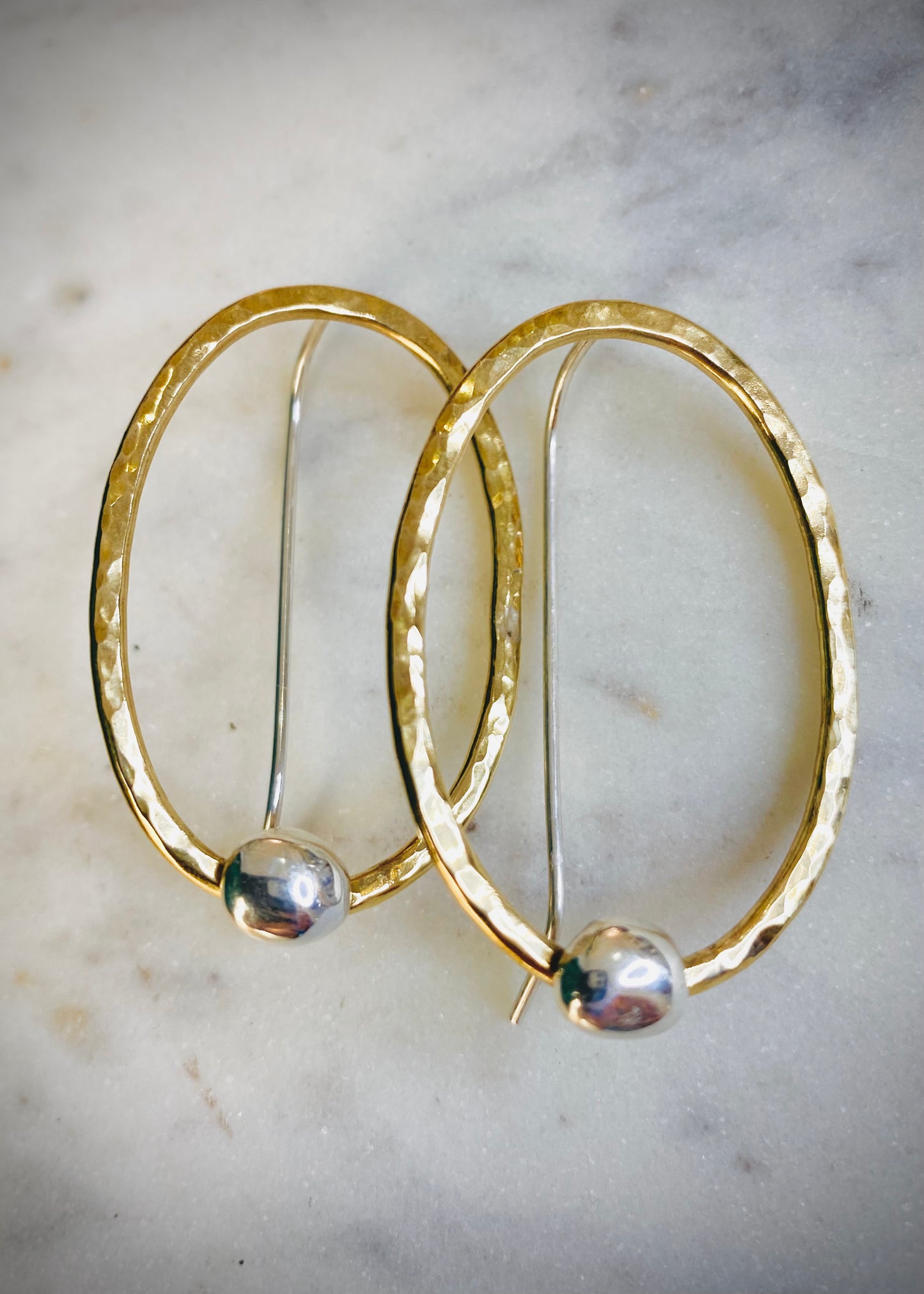 Cyra Full Moon Brass Earrings