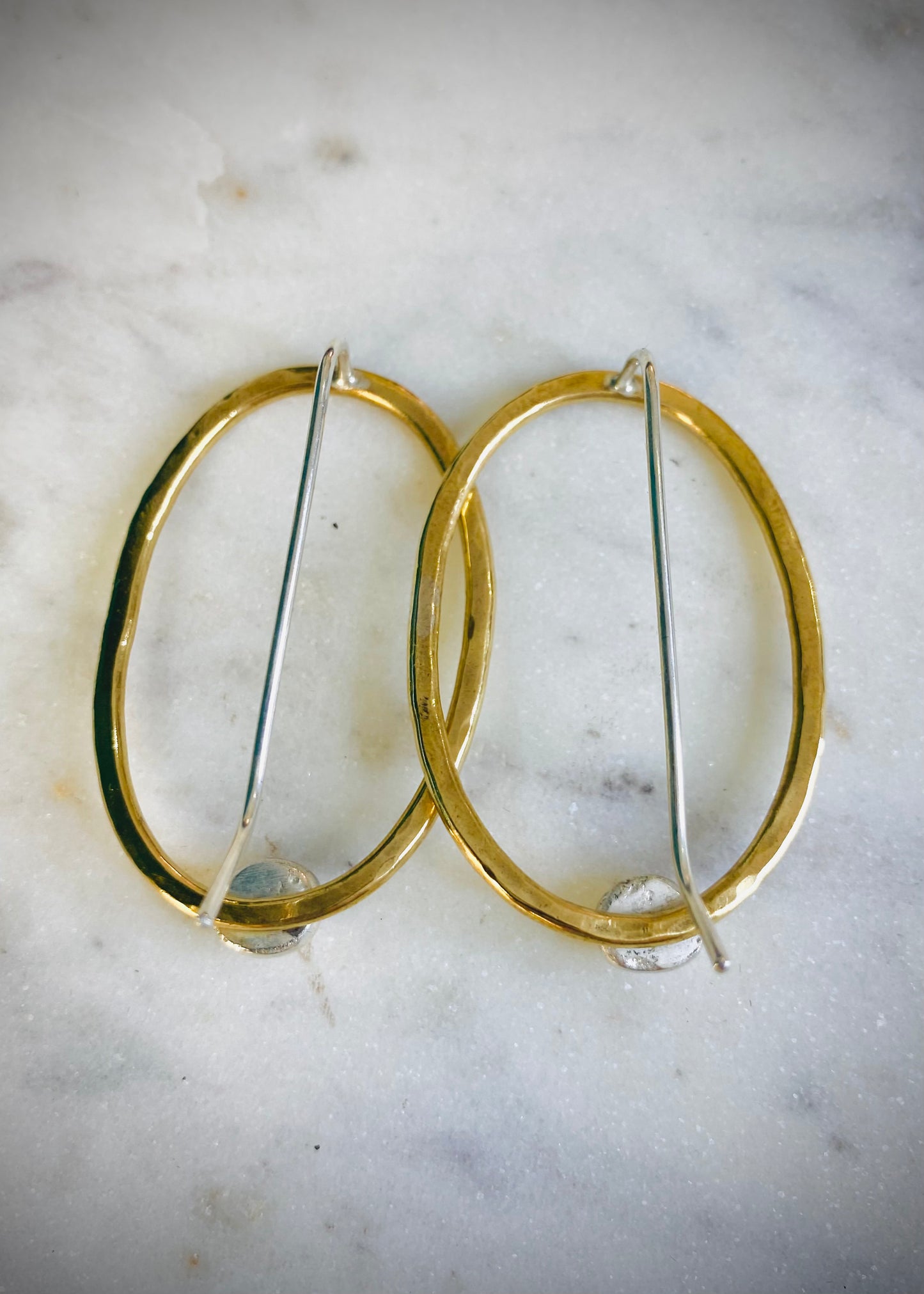 Cyra Full Moon Brass Earrings