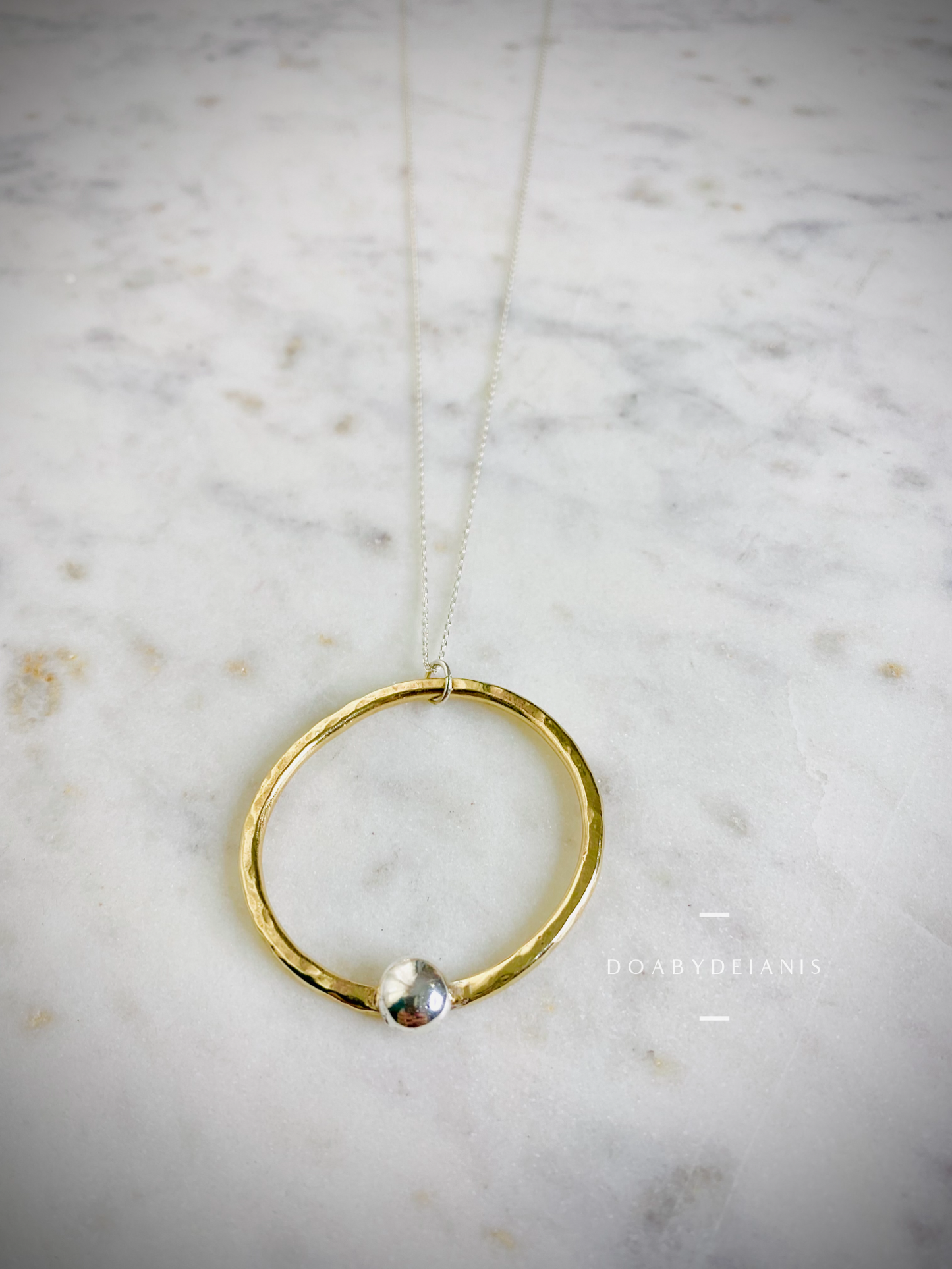 Diana Full Moon Brass Necklace