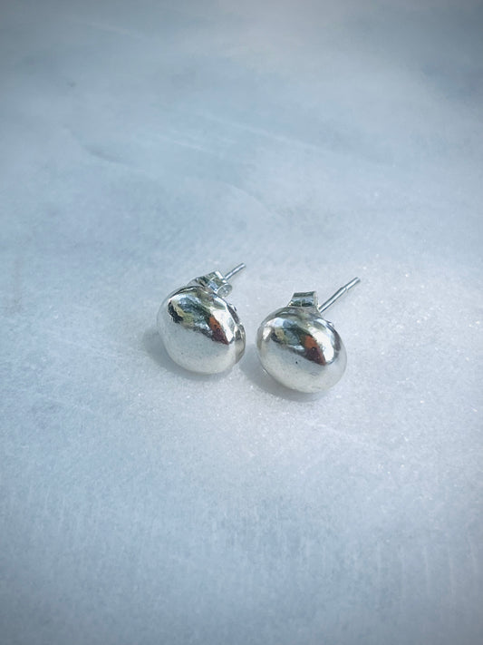 Leila Studs - Full Moon Silver Earrings