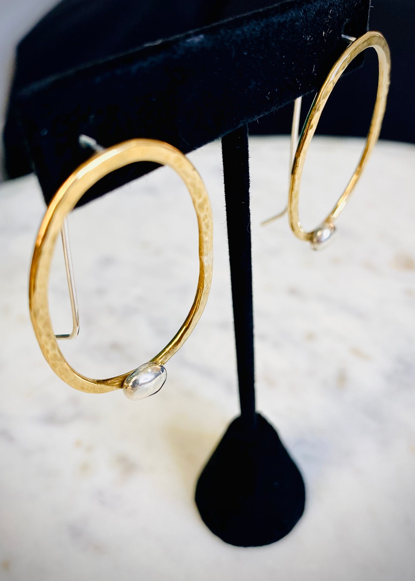 Cyra Full Moon Brass Earrings